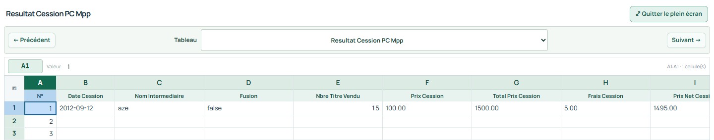Plein écran — commandes et premières lignes