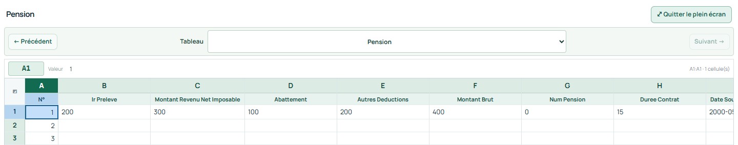 Plein écran — commandes et premières lignes
