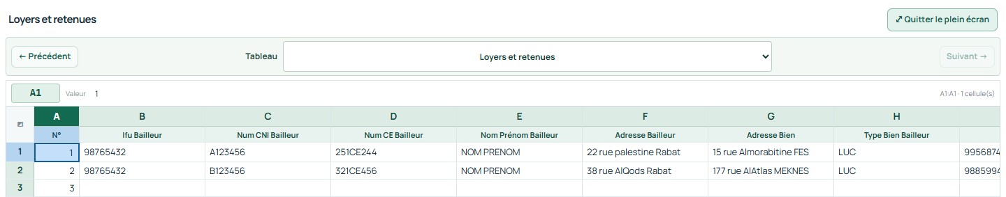Plein écran — commandes et premières lignes