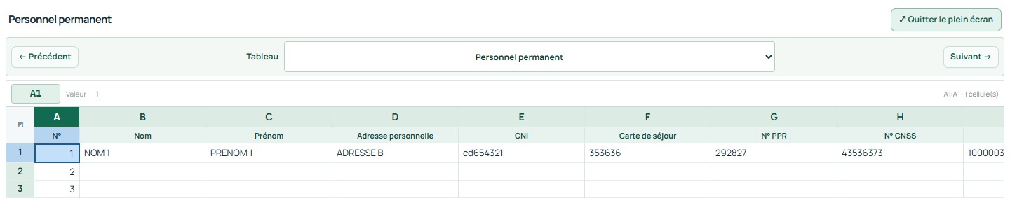 Plein écran — commandes et premières lignes