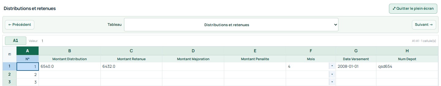 Plein écran — commandes et premières lignes