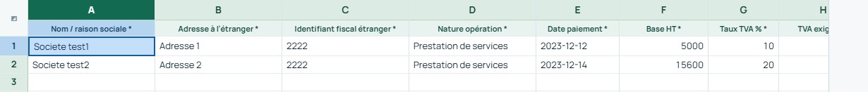 Exemple — Opérations hors redevances