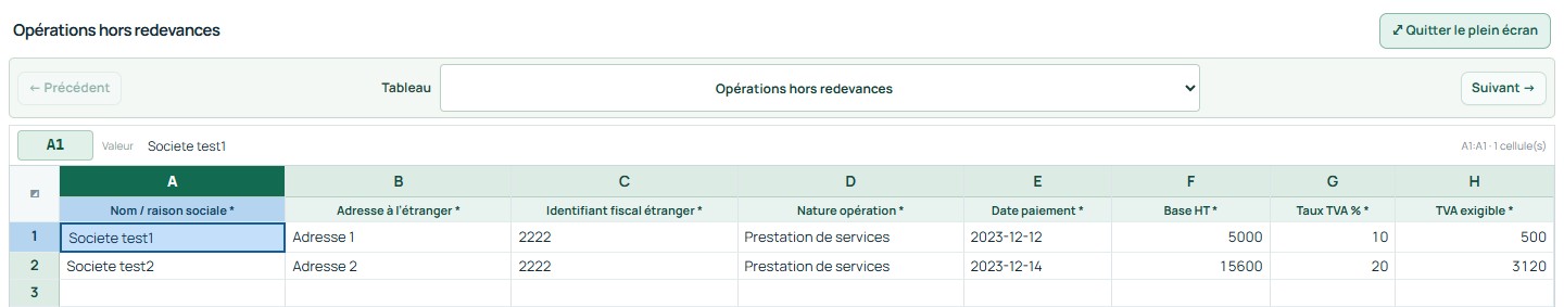 Plein écran — commandes et premières lignes