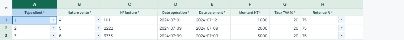 Exemple — Retenues des clients