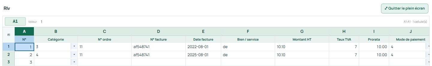 Plein écran — commandes et premières lignes
