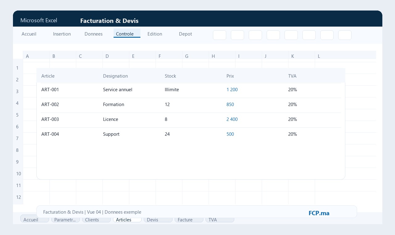 Facturation & Devis - Articles