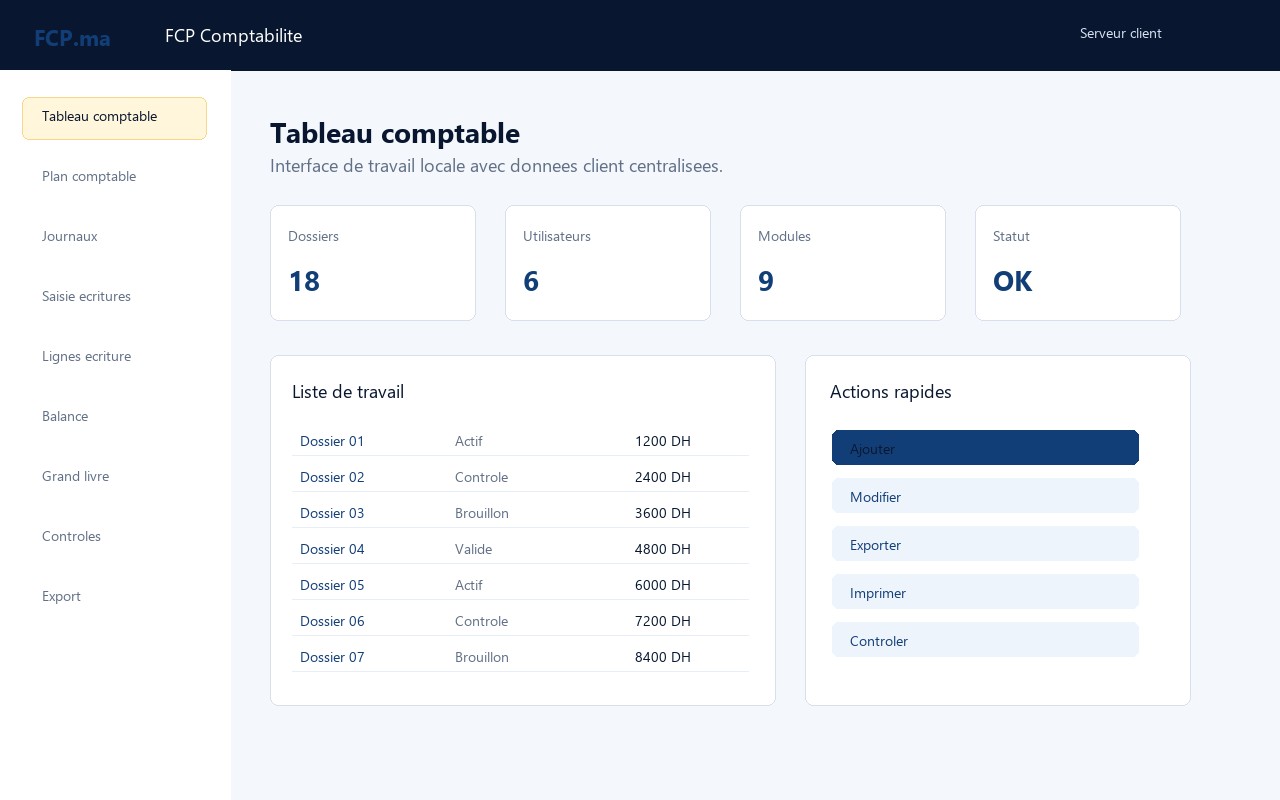 FCP Comptabilite - Tableau comptable