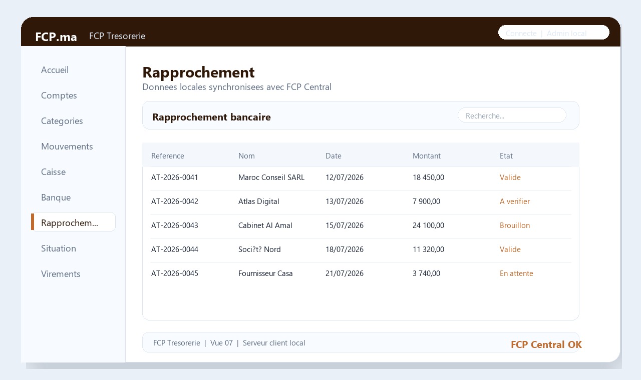 FCP Tresorerie - Rapprochement