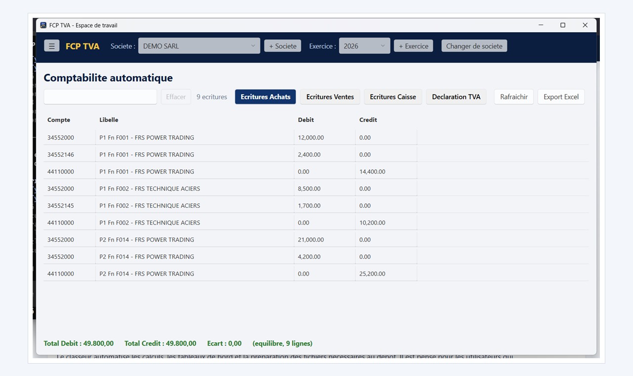 FCP TVA - Fichier de depot