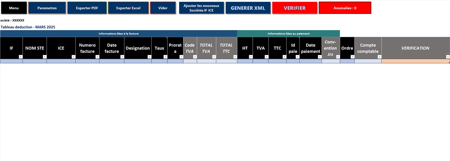 Declaration TVA - Releve deductions